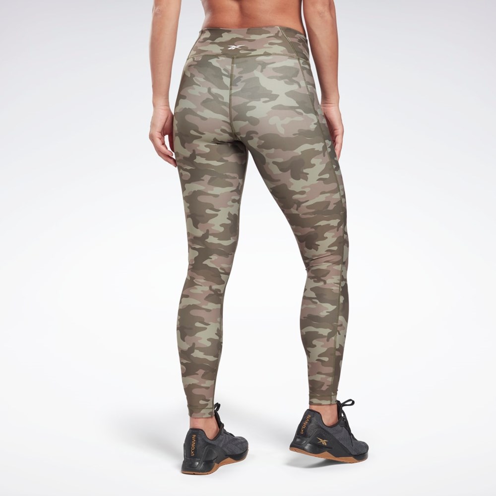 Reebok Lux Bold Camo Print Tights Zelene | XDIFN8692