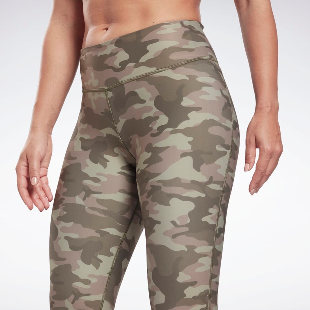 Reebok Lux Bold Camo Print Tights Zelene | XDIFN8692