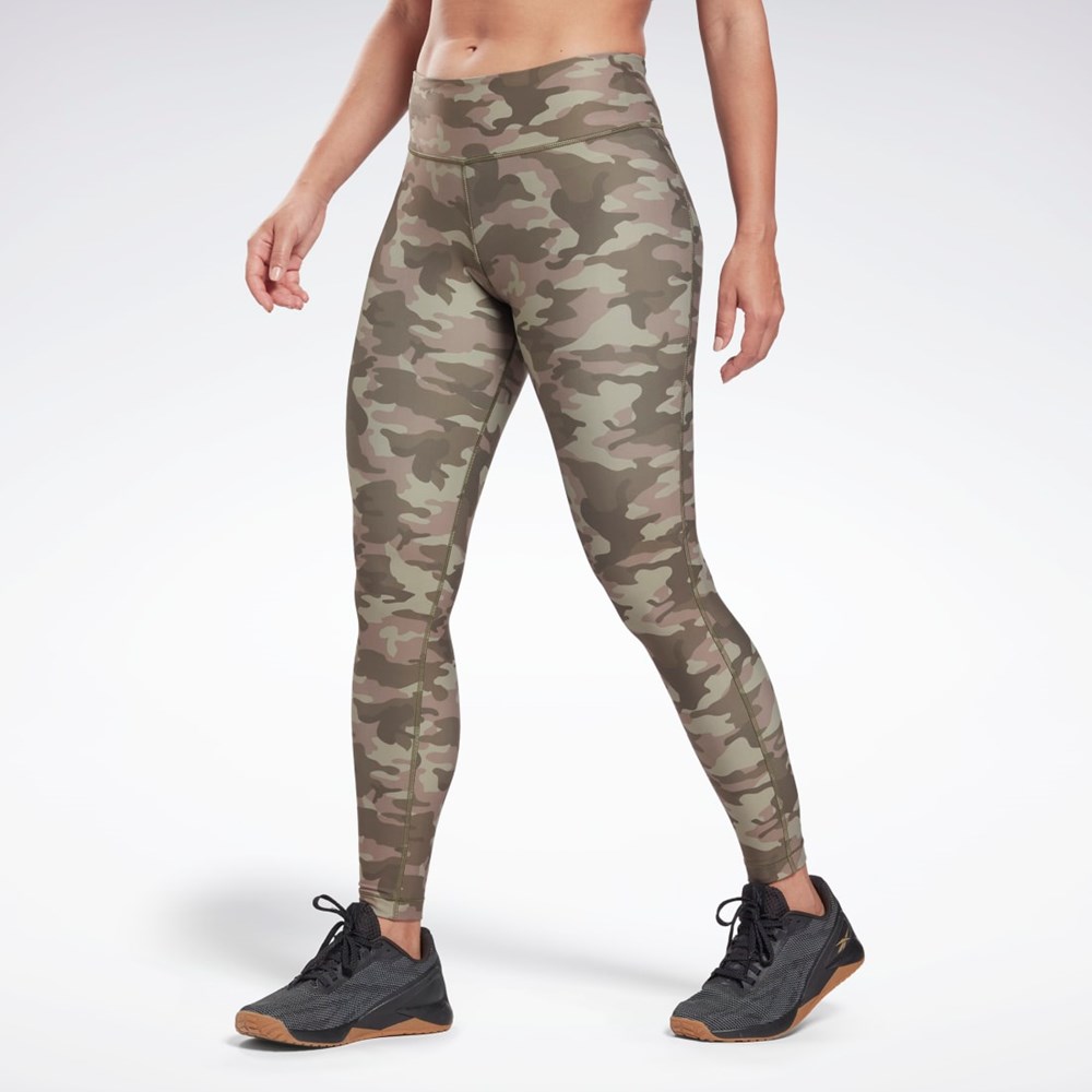 Reebok Lux Bold Camo Print Tights Zelene | XDIFN8692