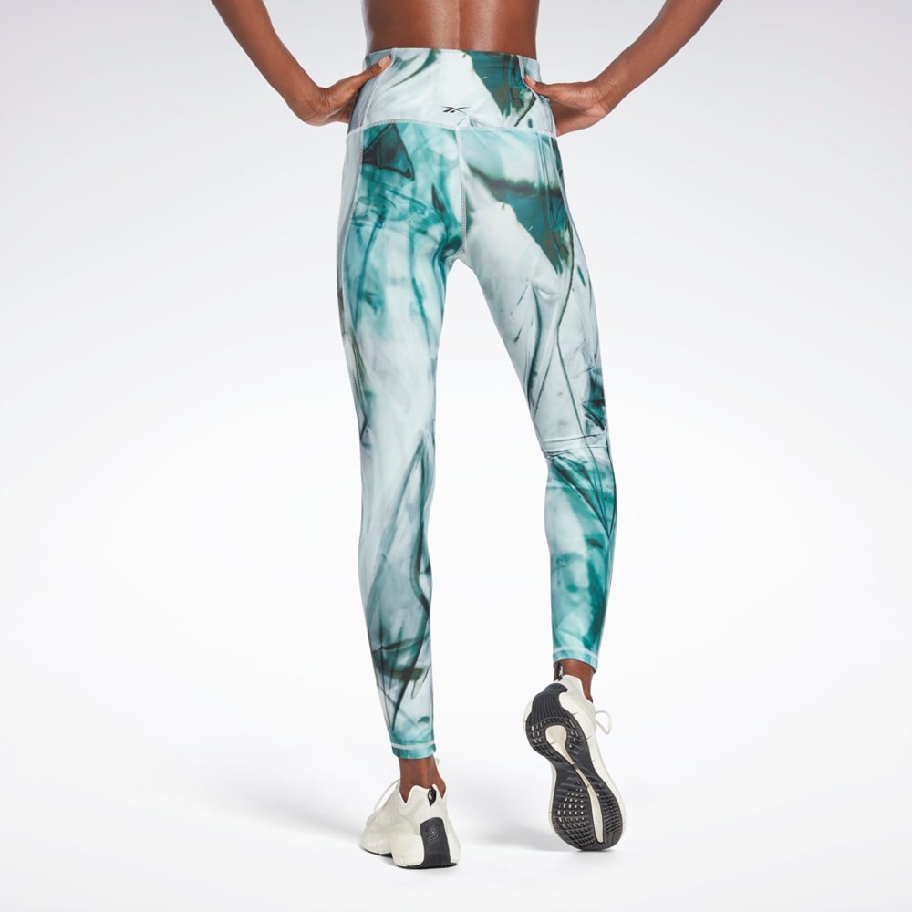 Reebok Lux Bold High-Waisted Liquid Abyss Print Tights Svetlo | AXJLF3015