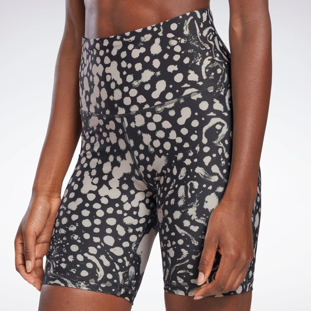 Reebok Lux Bold High-Waisted Modern Safari Print Shorts Čierne | FNXBC6378