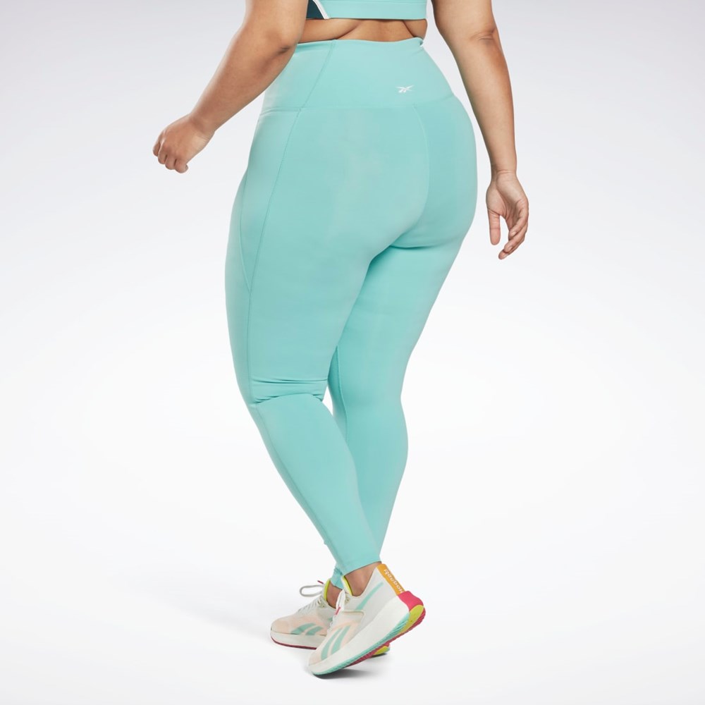 Reebok Lux High-Waisted Tights (Plus Size) Semi Classic Teal | IPYJG0148