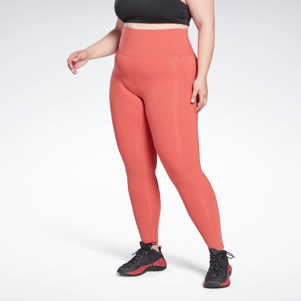 Reebok Lux High-Waisted Tights (Plus Size) Rhodonite | OWJFB7369