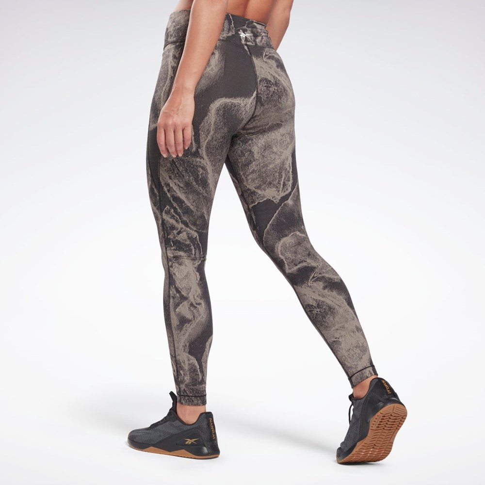 Reebok Lux Jacquard Leggings Čierne | PEWOH3561