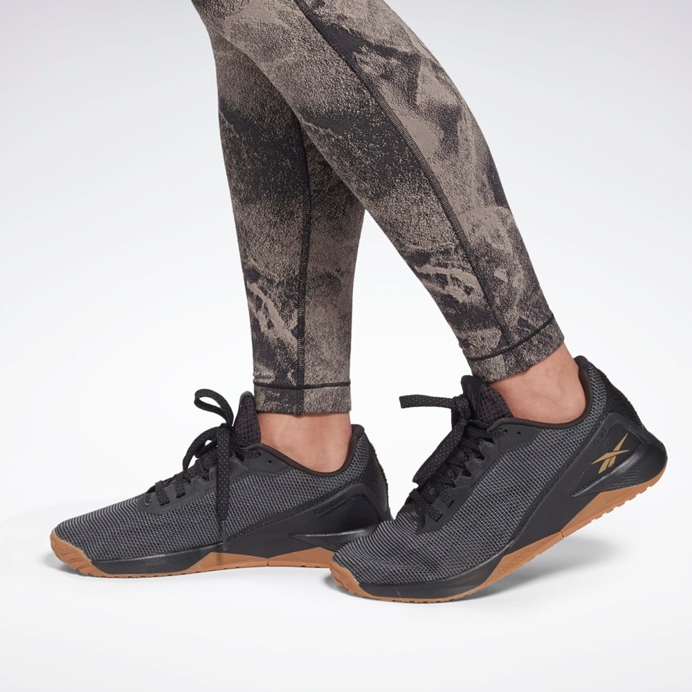 Reebok Lux Jacquard Leggings Čierne | PEWOH3561