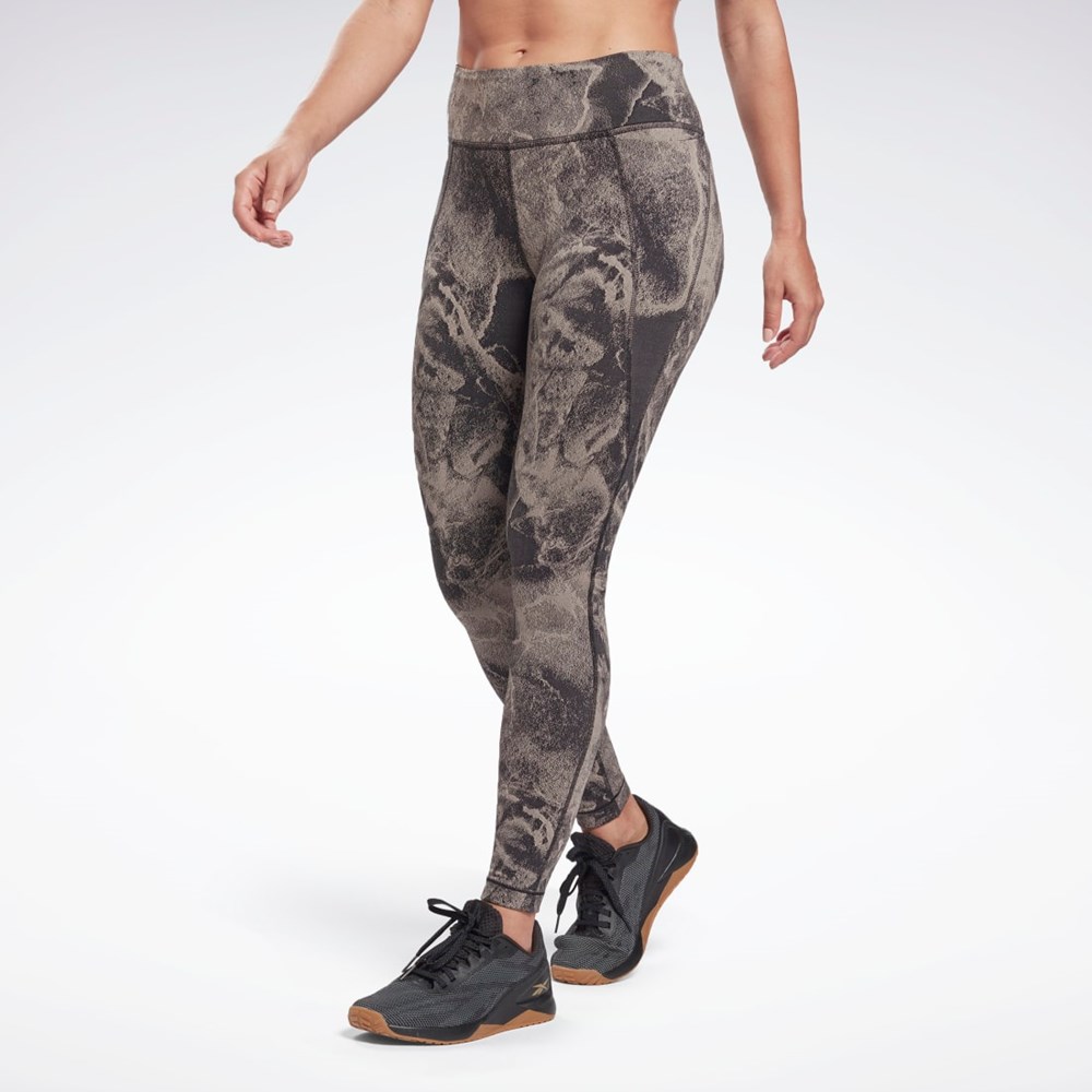 Reebok Lux Jacquard Leggings Čierne | PEWOH3561