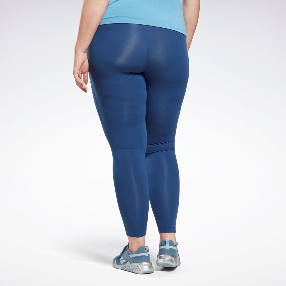 Reebok Lux Leggings (Plus Size) Modre | WBUYN1678