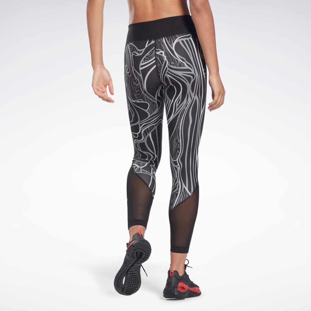 Reebok Lux Perform Stredne-Rise Nature Grown Tights Čierne | RVKST2701