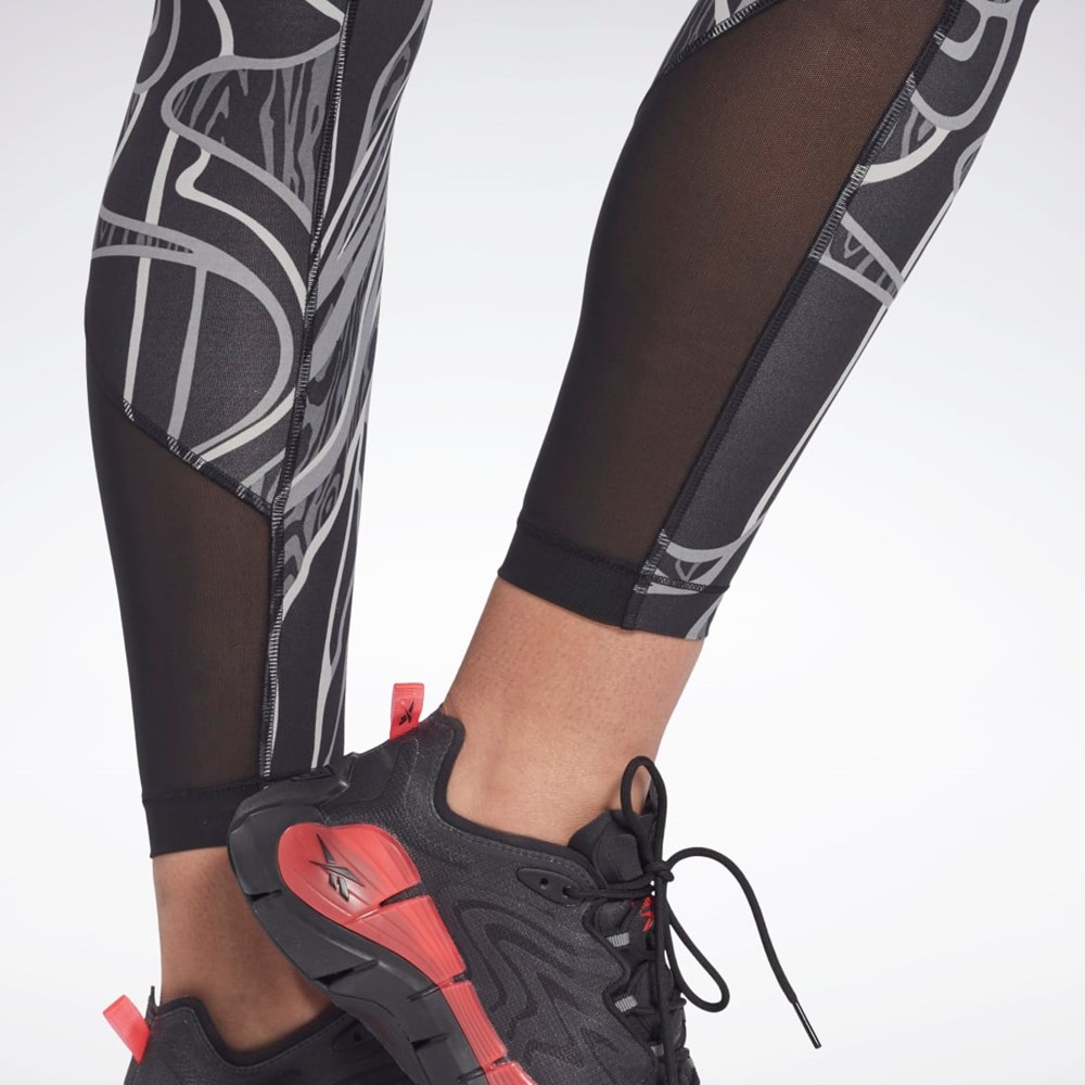 Reebok Lux Perform Stredne-Rise Nature Grown Tights Čierne | RVKST2701