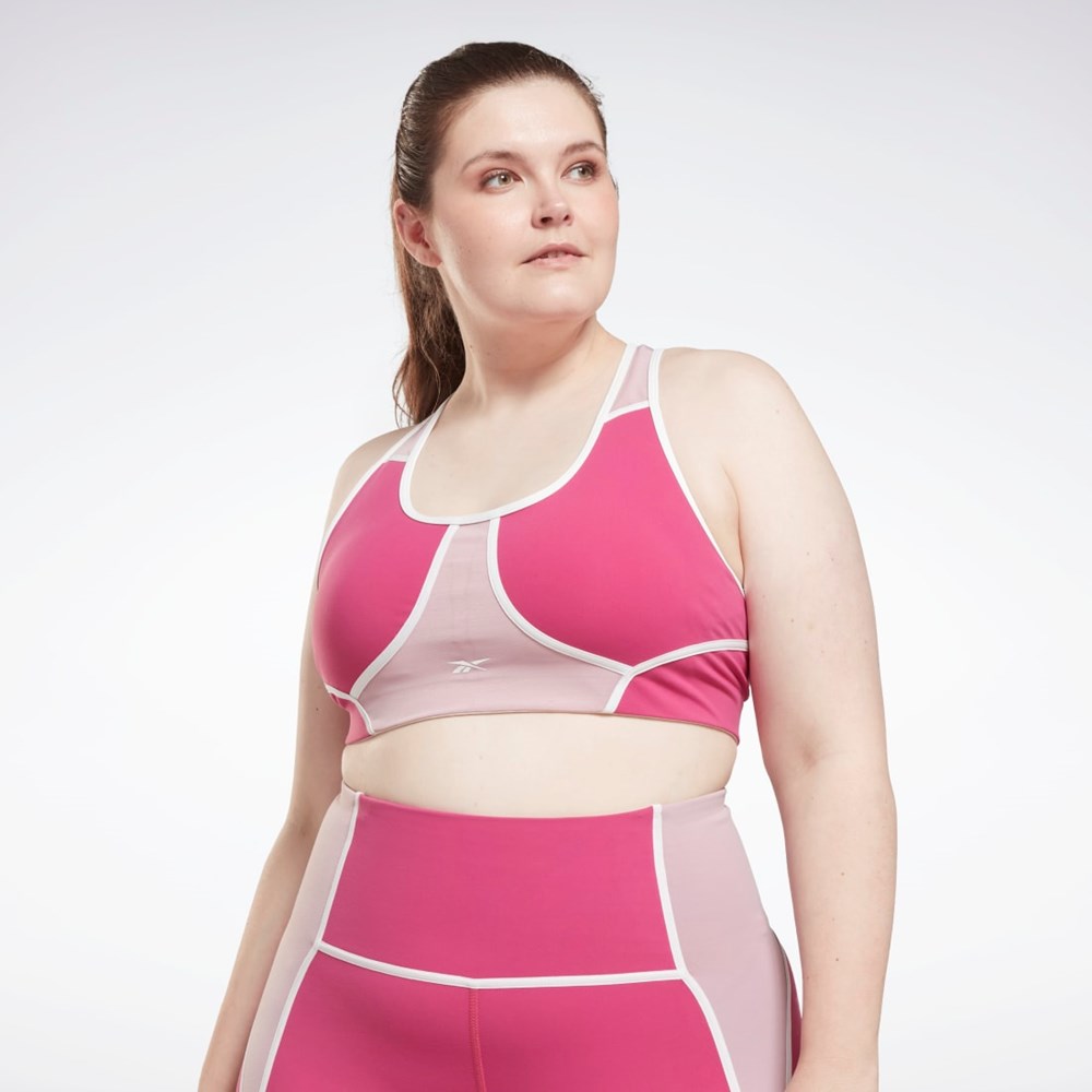 Reebok Lux Racer Polstrované Colorblocked Bra (Plus Size) Ruzove | LFPVQ9865