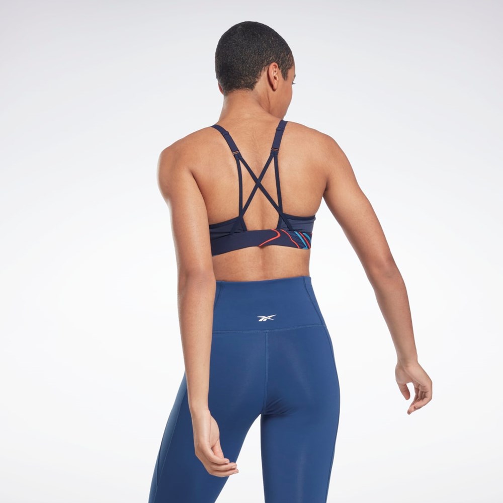 Reebok Lux Remienkové Nature Grown Print Sports Bra Námornícka Modrá | JBVGC8124