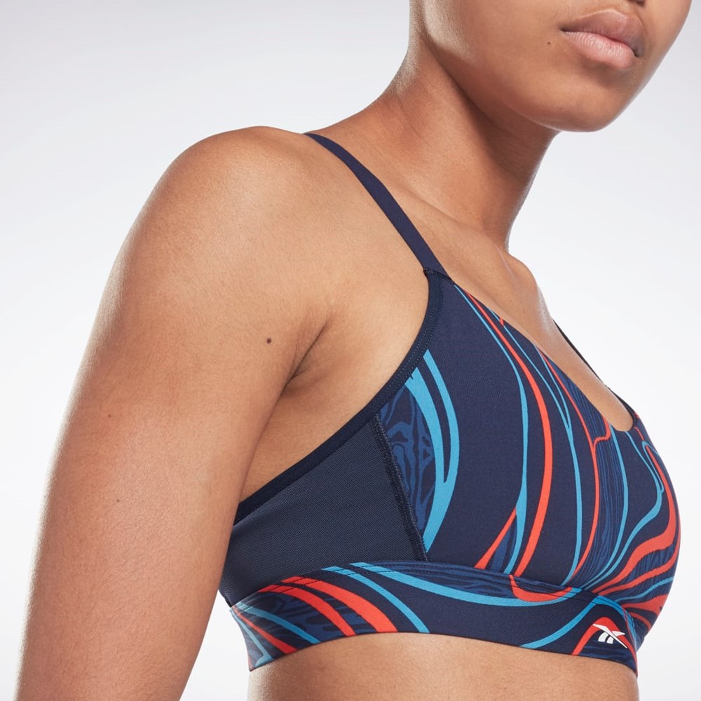 Reebok Lux Remienkové Nature Grown Print Sports Bra Námornícka Modrá | JBVGC8124