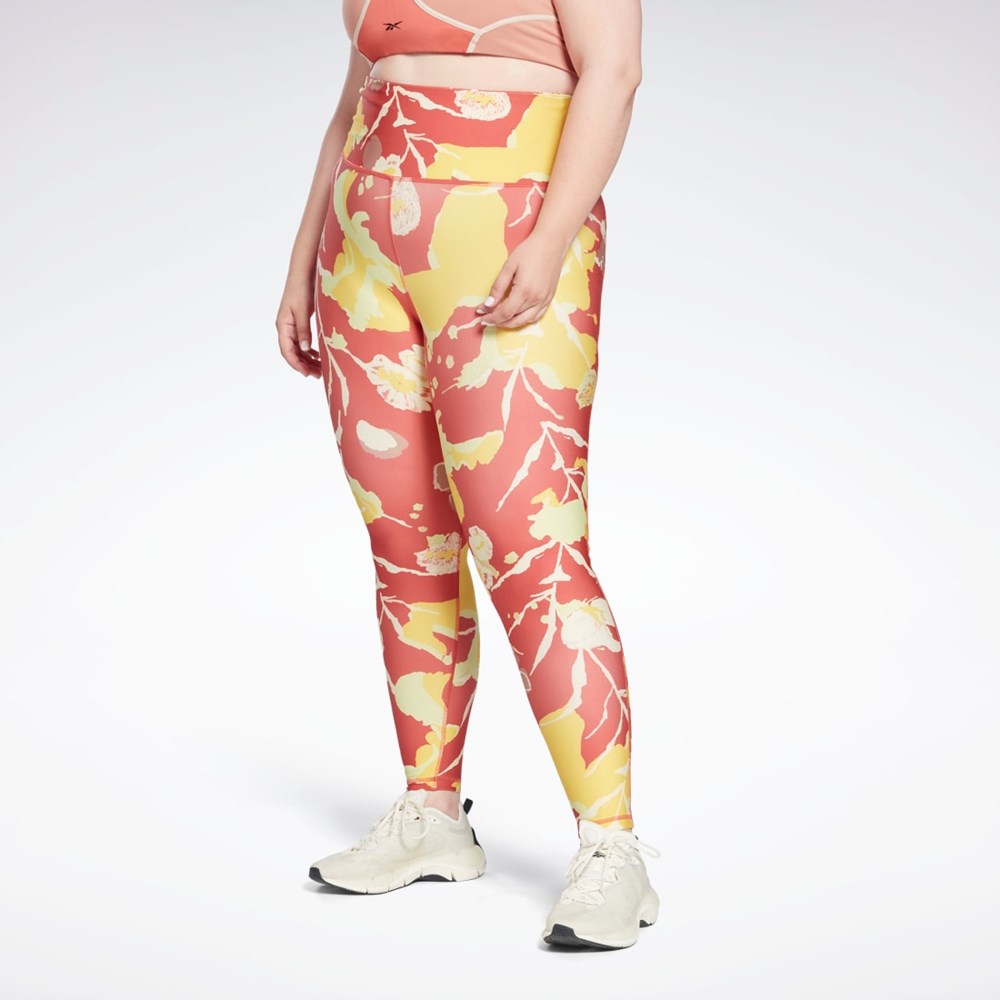 Reebok MYT Printed Leggings (Plus Size) Rhodonite | HJECX4218