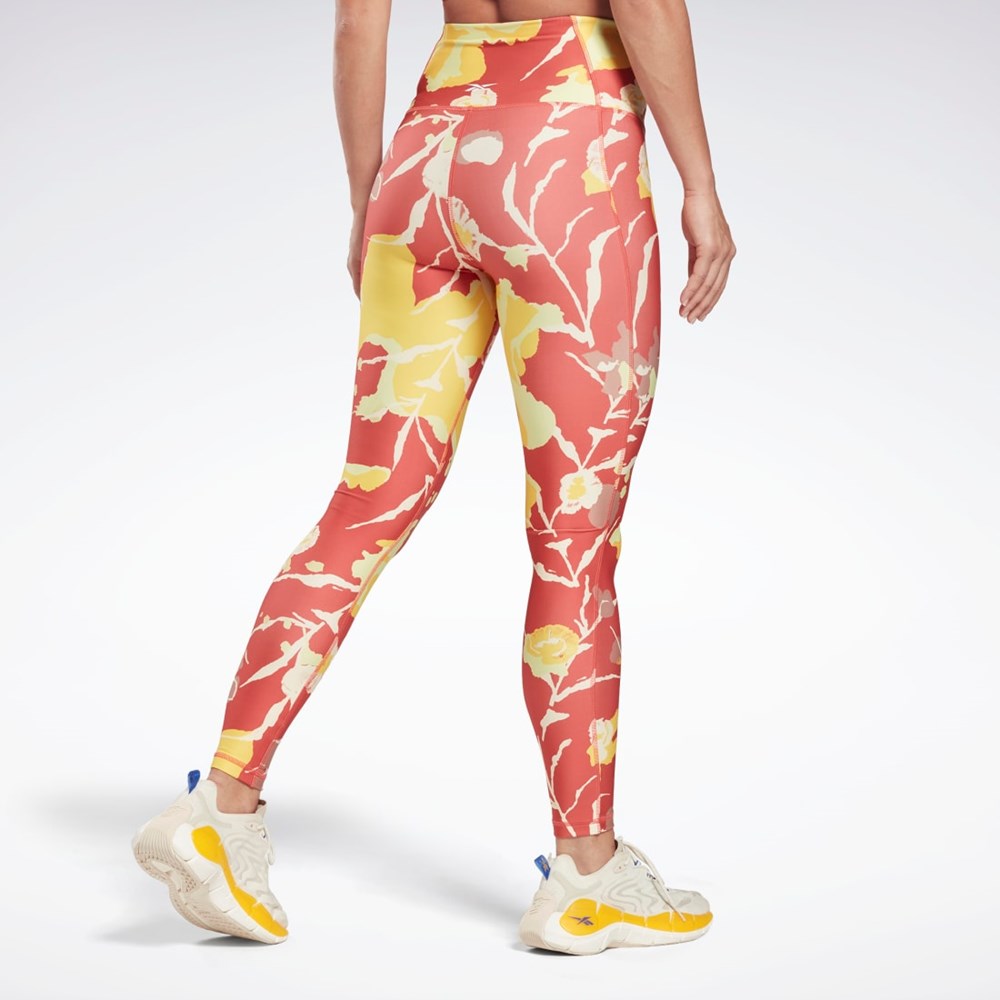 Reebok MYT Printed Leggings Rhodonite | CQOVF0864