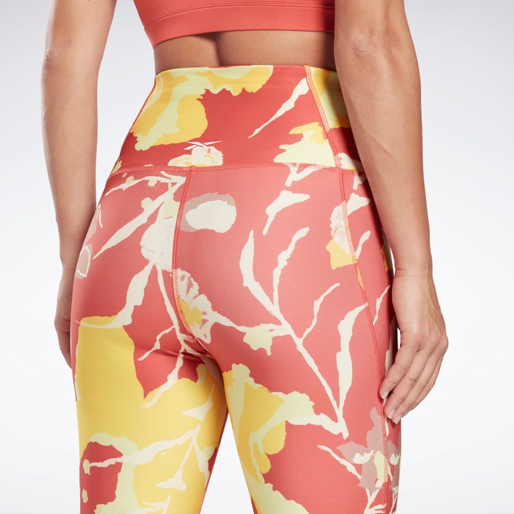 Reebok MYT Printed Leggings Rhodonite | CQOVF0864