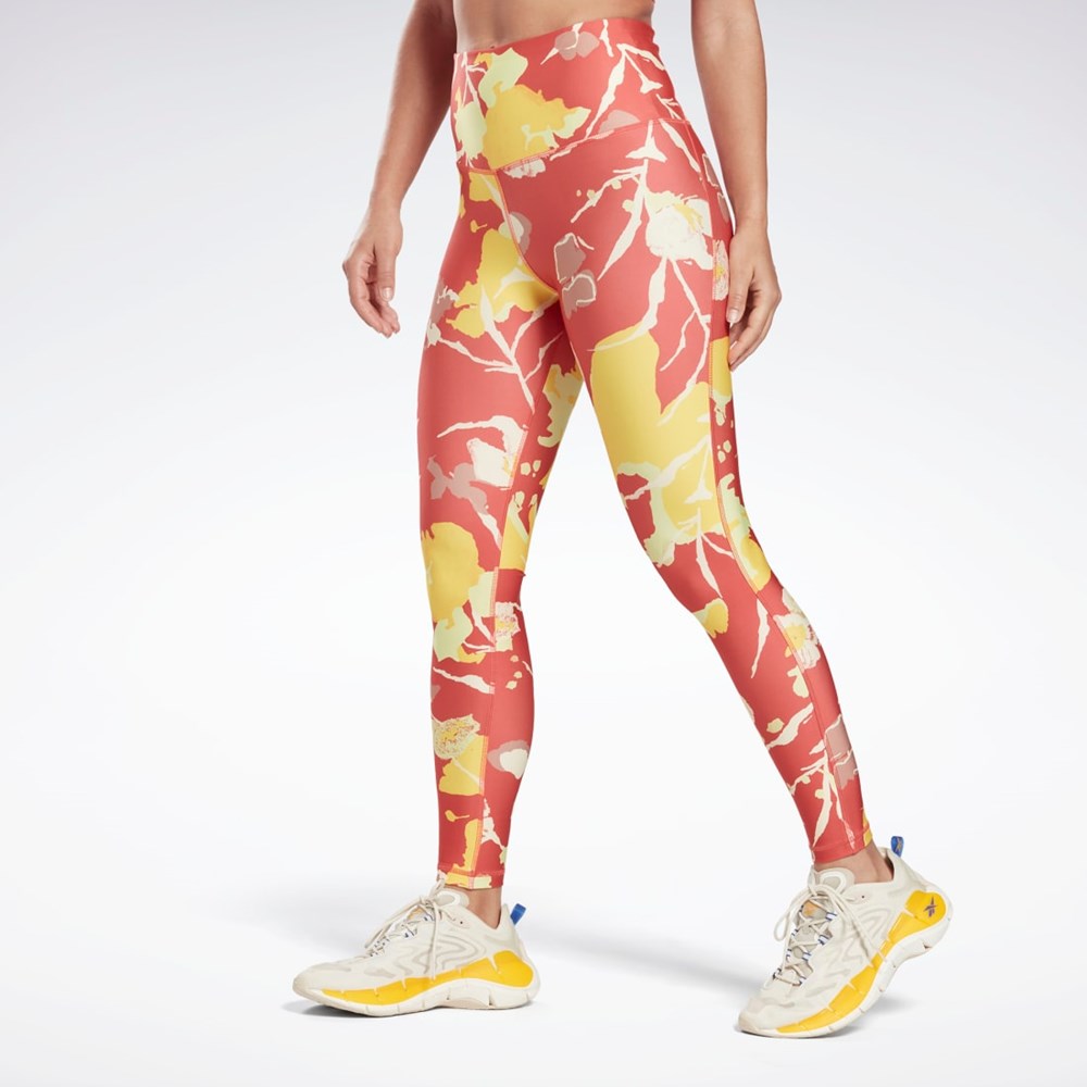 Reebok MYT Printed Leggings Rhodonite | CQOVF0864