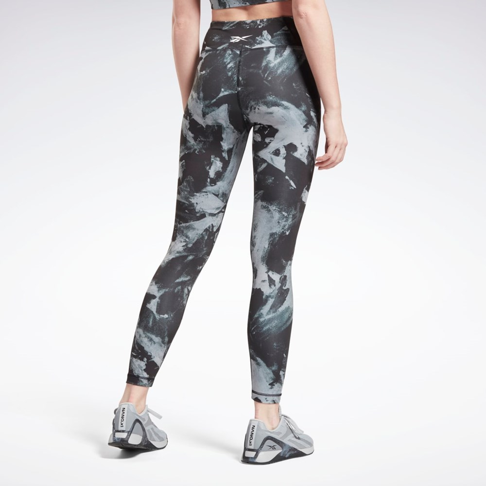 Reebok MYT Printed Leggings Čierne | EAVMB0681