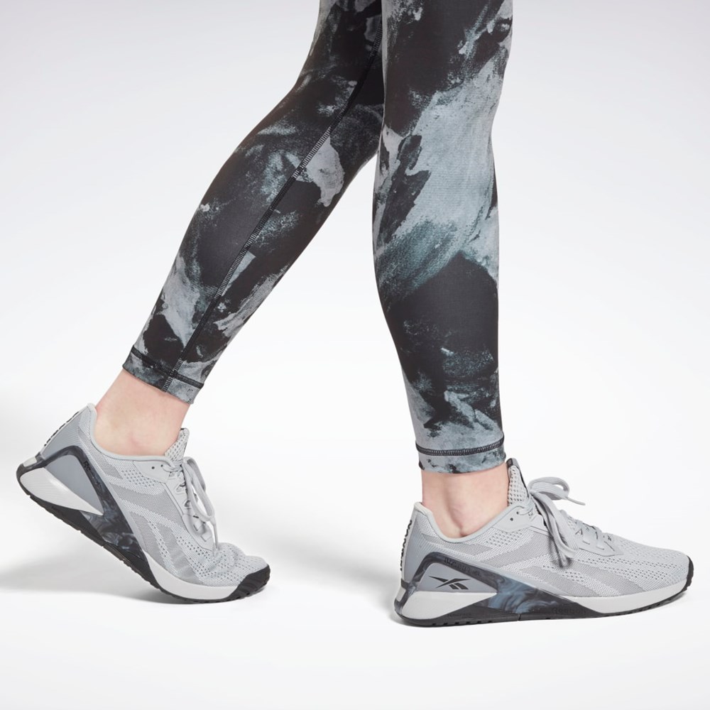 Reebok MYT Printed Leggings Čierne | EAVMB0681