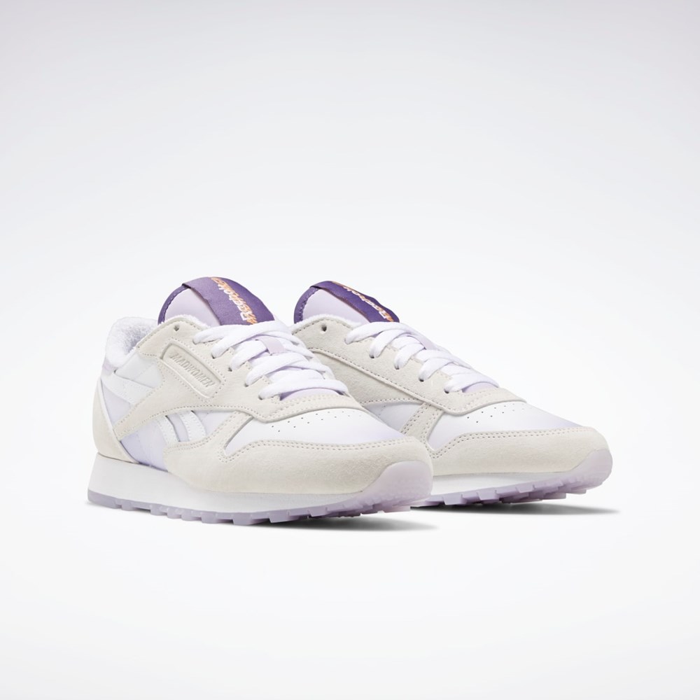 Reebok MadWomen Classic Leather Shoes Biele Biele Nachový | EJGVH5261