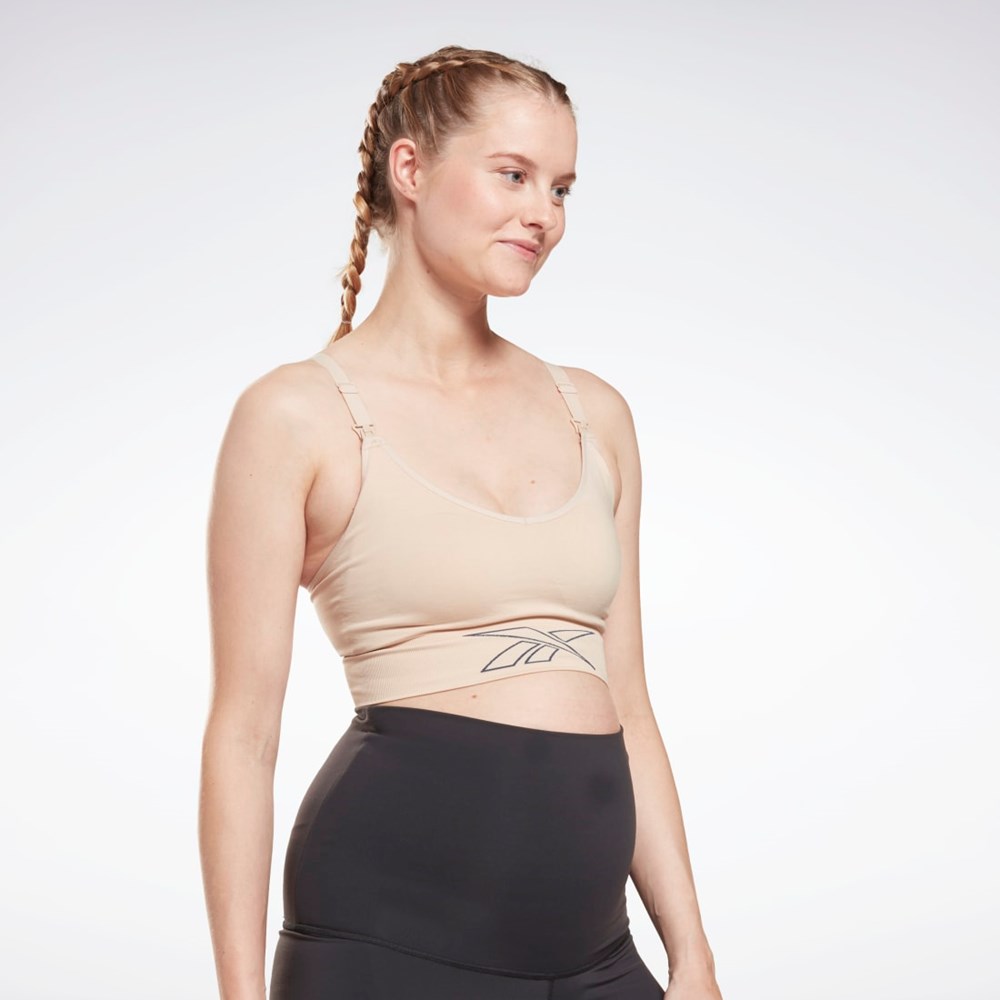 Reebok Nursing Sports Bra Soft Ecru | BRQWN8136