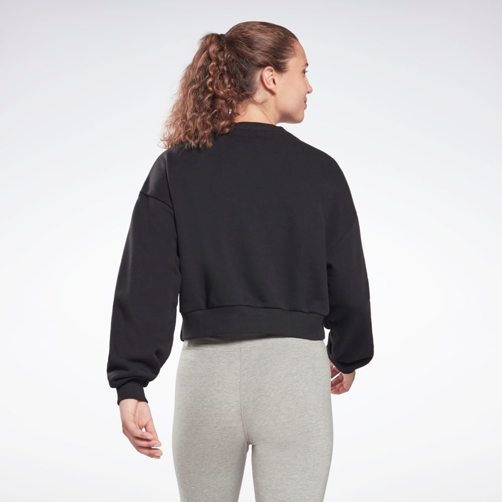 Reebok Piping Crewneck Sweatshirt Čierne | ZLNQK5238