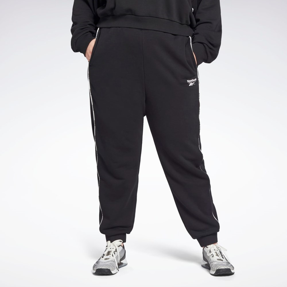 Reebok Piping Joggers (Plus Size) Čierne | DYHWR8961