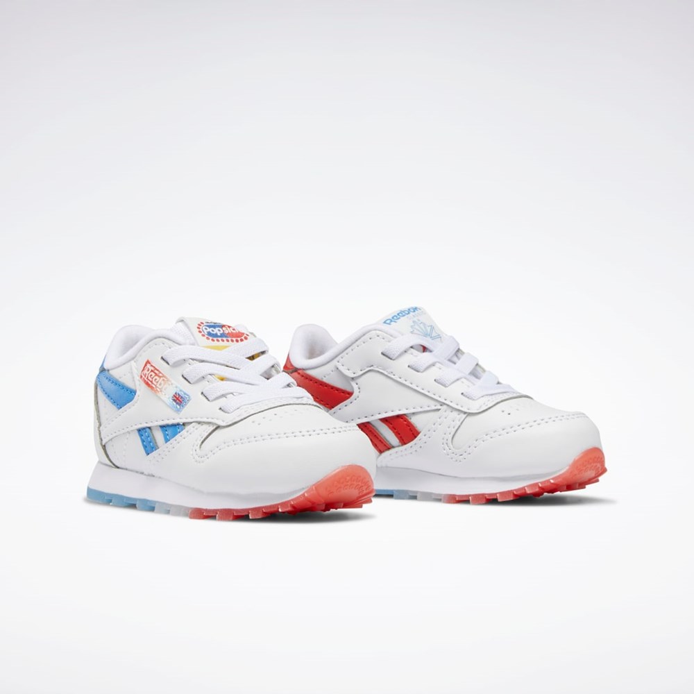 Reebok Popsicle Classic Leather Shoes - Toddler Biele Modre Červené | HGPET6580