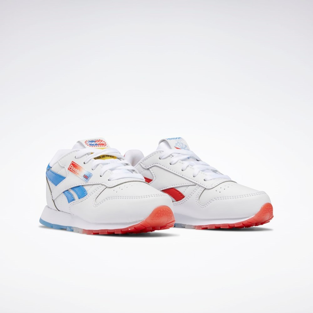 Reebok Popsicle Classic Leather Shoes - Preschool Biele Modre Červené | WBZTI9314