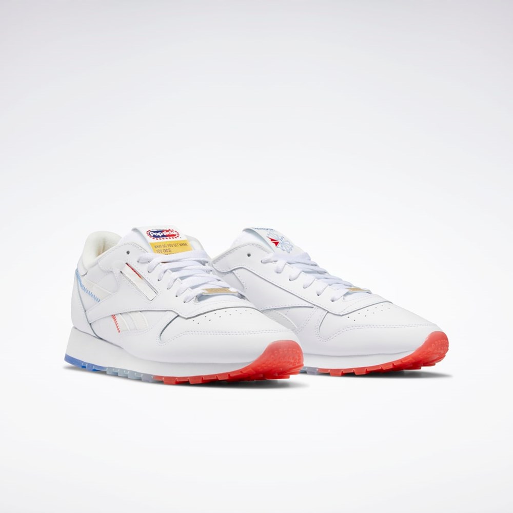 Reebok Popsicle Classic Leather Shoes Biele Modre Červené | CUNXT0381