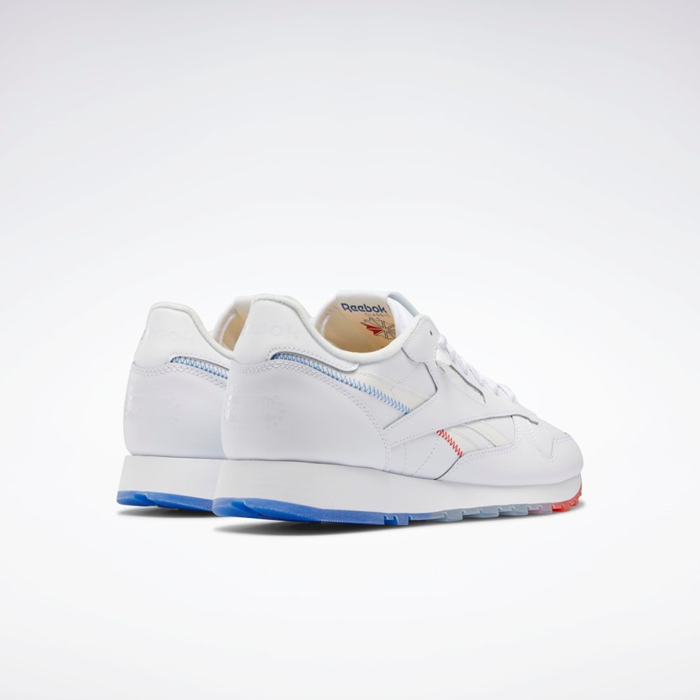 Reebok Popsicle Classic Leather Shoes Biele Modre Červené | CUNXT0381