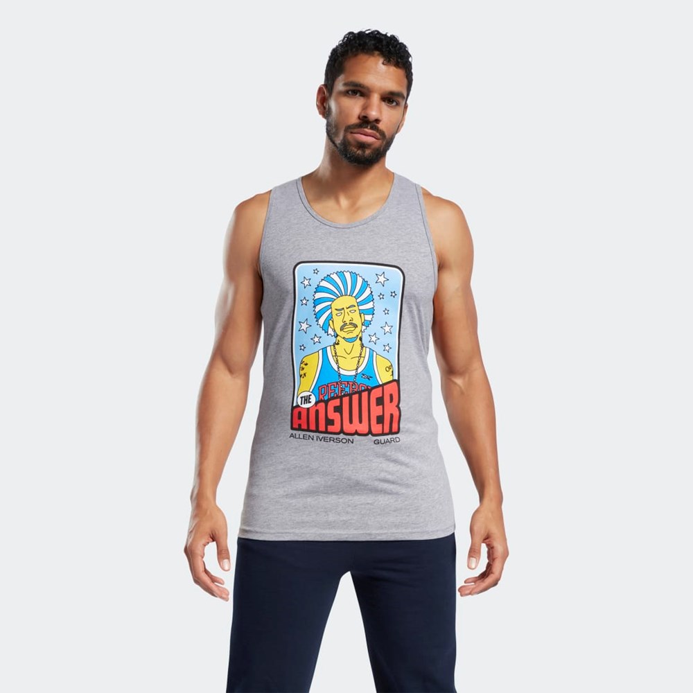 Reebok QT Iverson 70s Tarot Card Tank Top Multi | GFATM6792