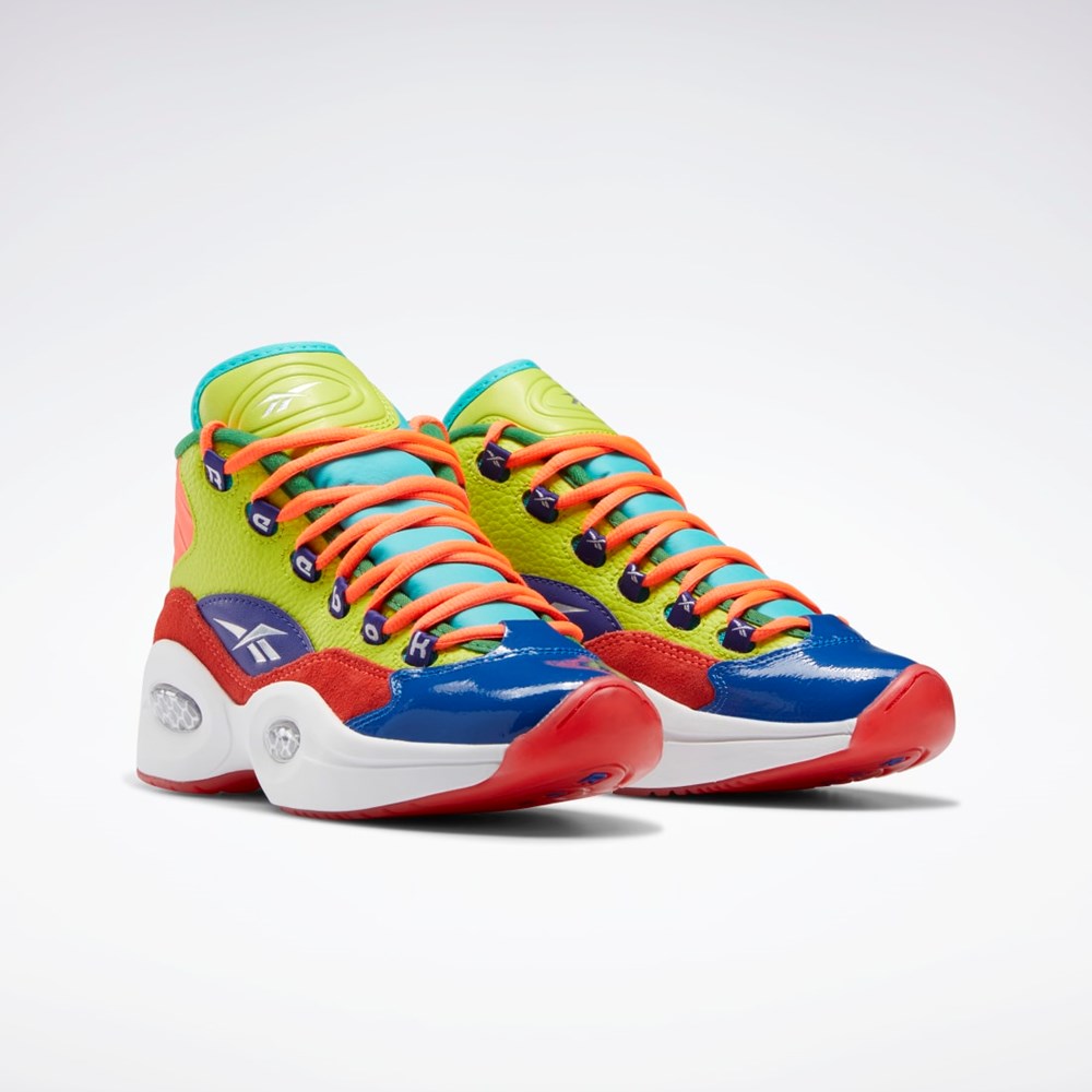 Reebok Question Stredne Basketball Shoes - Grade School Oranžové Žlté Nachový | BADTX1750