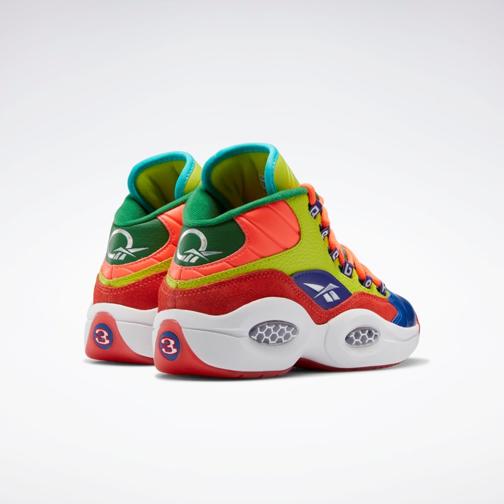 Reebok Question Stredne Basketball Shoes - Grade School Oranžové Žlté Nachový | BADTX1750