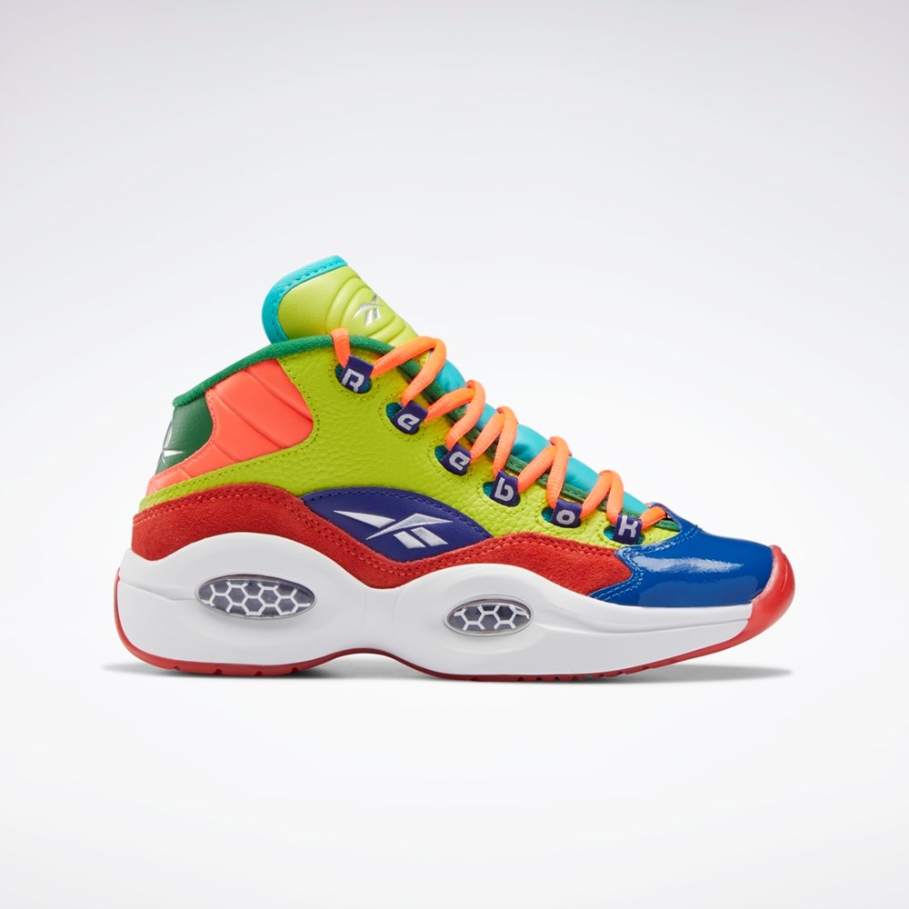 Reebok Question Stredne Basketball Shoes - Grade School Oranžové Žlté Nachový | BADTX1750