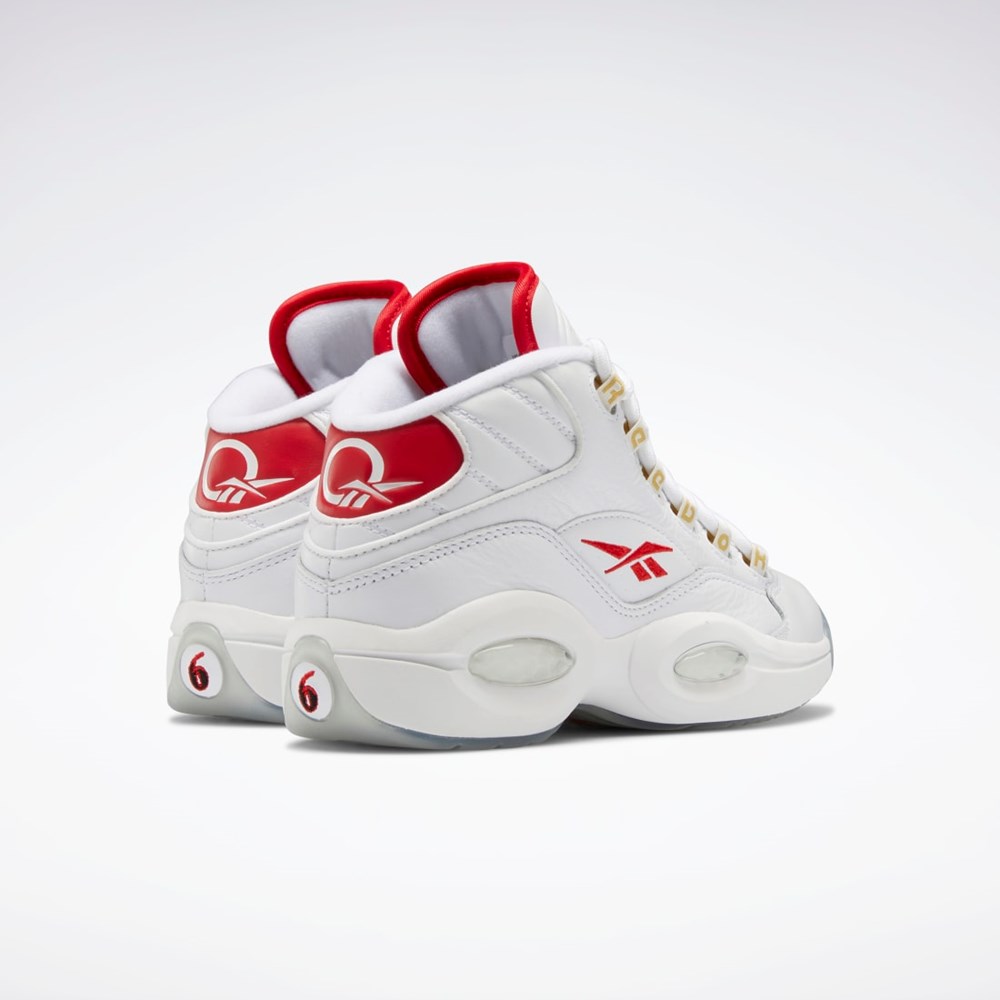 Reebok Question Stredne Shoes - Grade School Biele Červené Biele | QMPKY2708