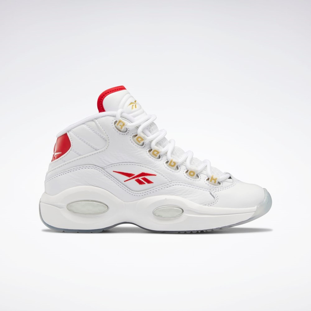 Reebok Question Stredne Shoes - Grade School Biele Červené Biele | TNWQU5427