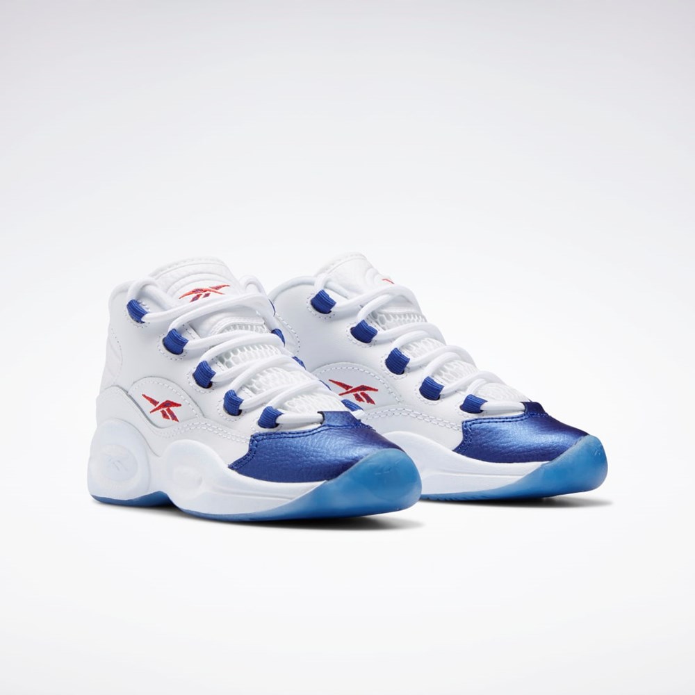 Reebok Question Stredne Shoes - Preschool Biele Červené | HUCAZ3764