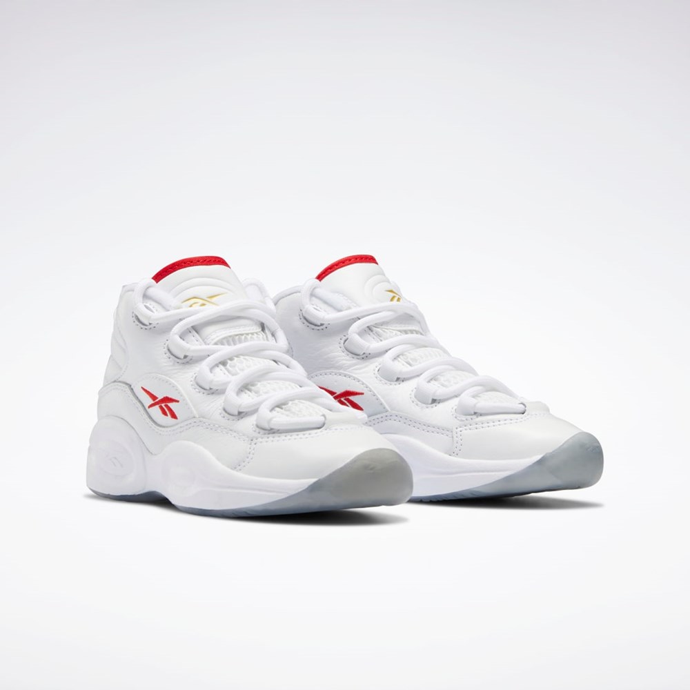 Reebok Question Stredne Shoes - Preschool Biele Červené Biele | JNHQC9247