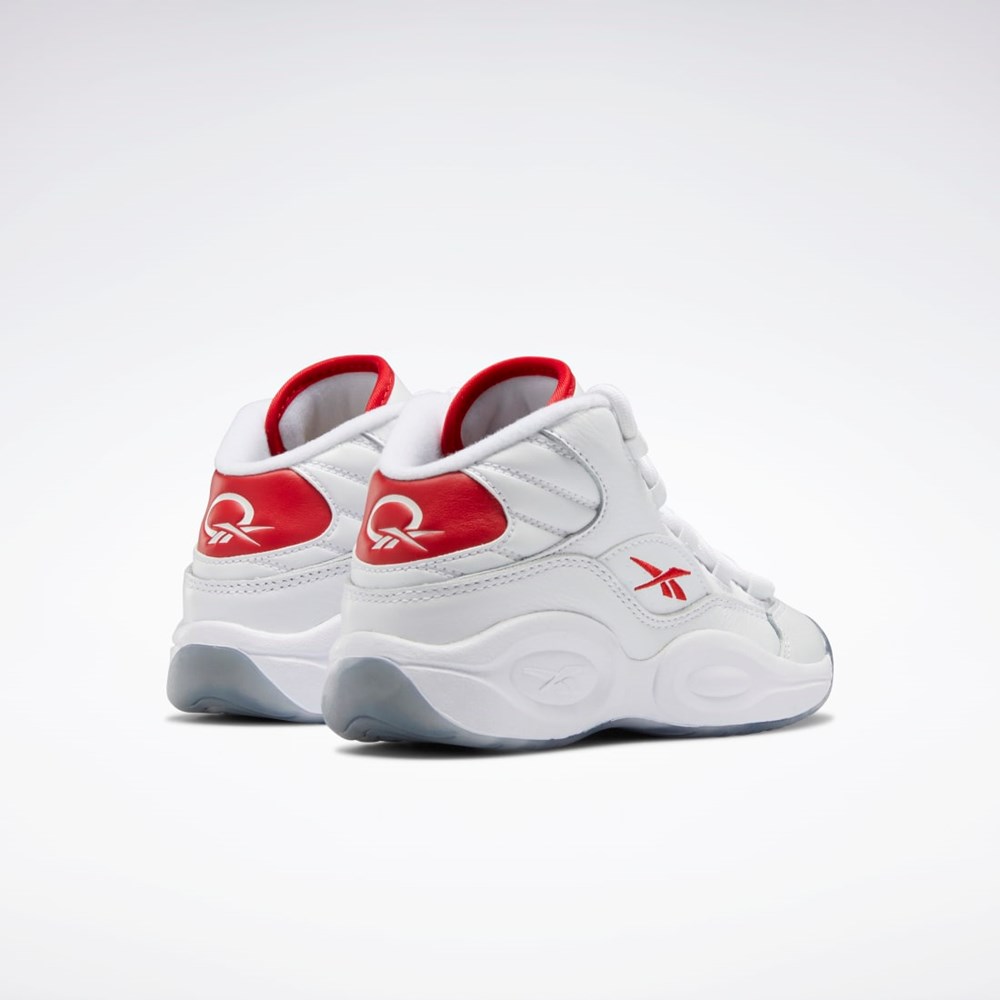 Reebok Question Stredne Shoes - Preschool Biele Červené Biele | JNHQC9247