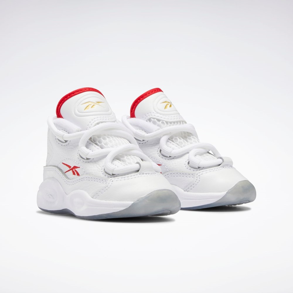 Reebok Question Stredne Shoes - Toddler Biele Červené Biele | MSFWU6718