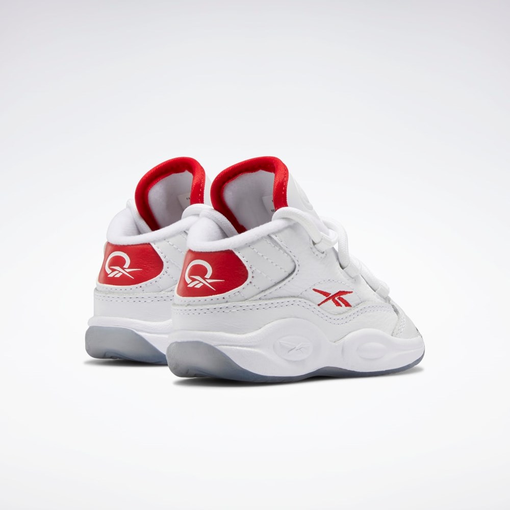 Reebok Question Stredne Shoes - Toddler Biele Červené Biele | MSFWU6718