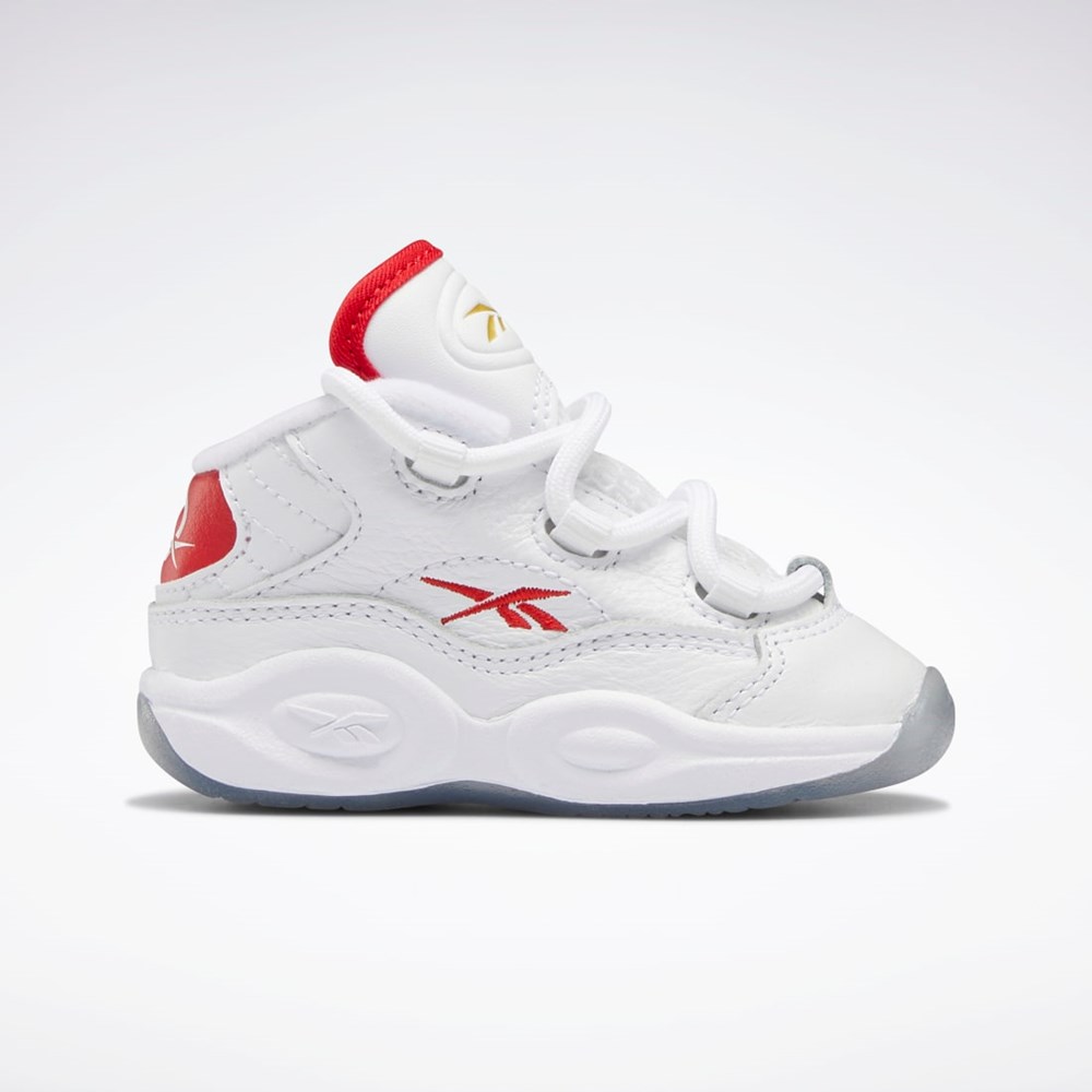 Reebok Question Stredne Shoes - Toddler Biele Červené Biele | MSFWU6718