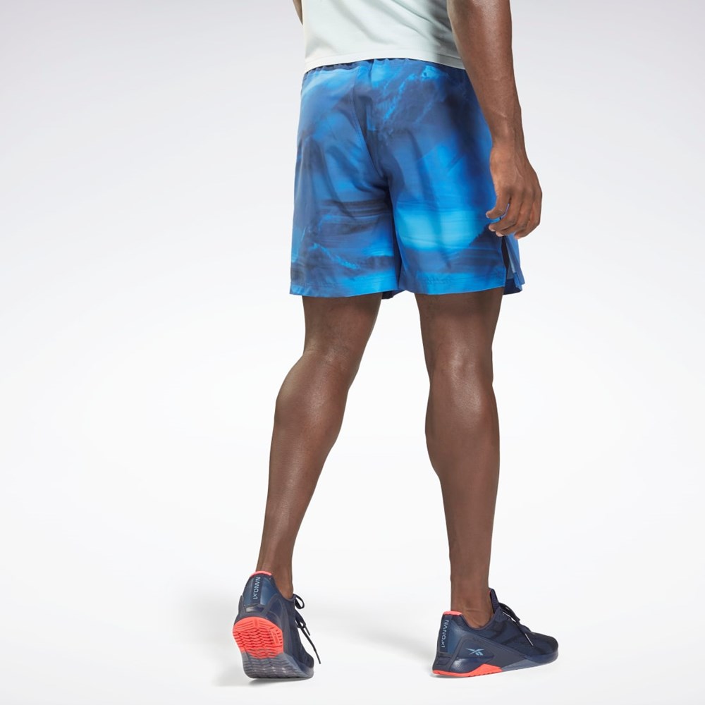 Reebok Reebok Austin Allover Print Shorts Bright Cobalt | QINKB7416