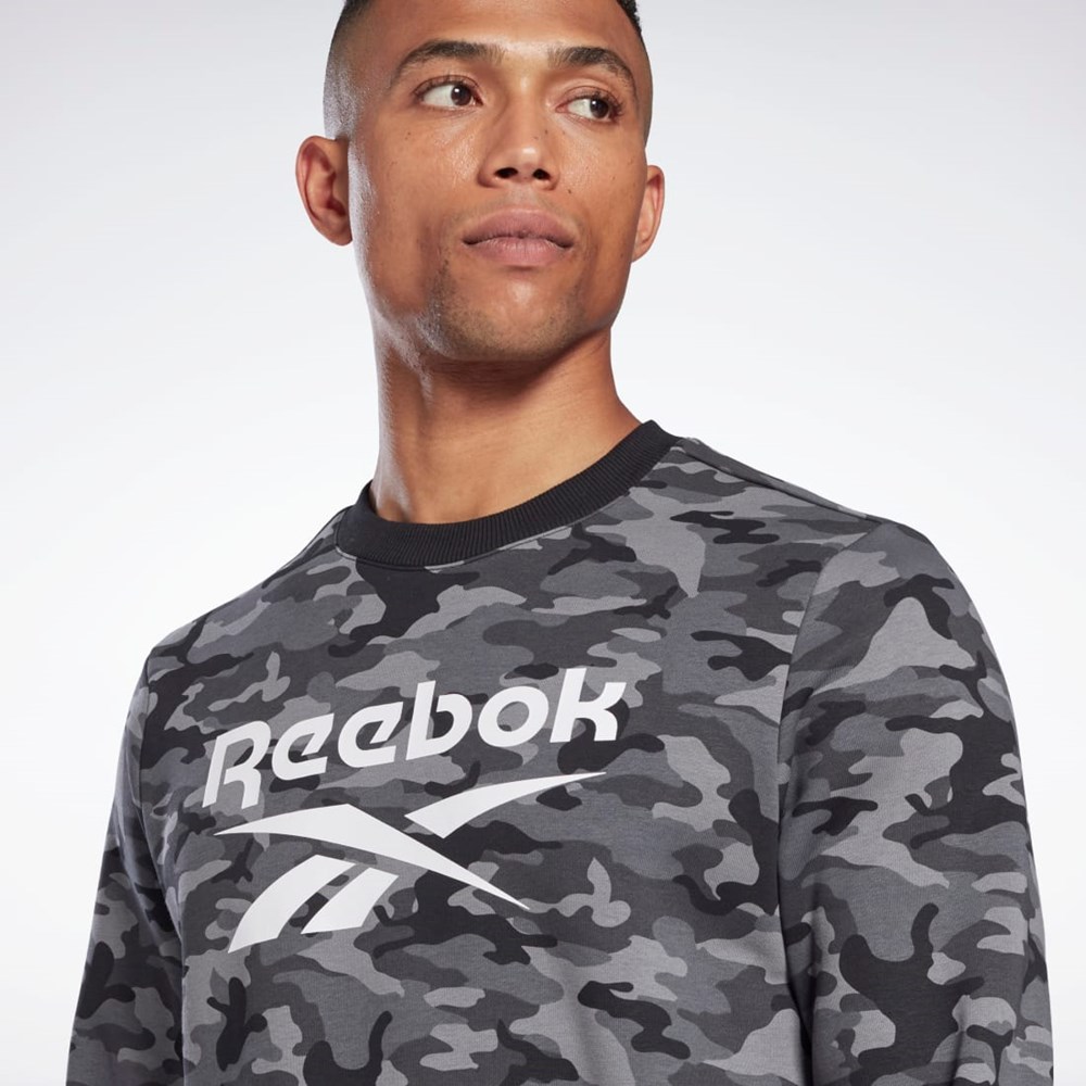 Reebok Reebok Identity Camo Big Logo Crew Sweatshirt Čierne | PQECN5087