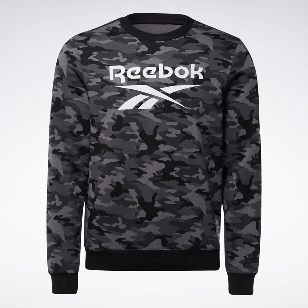 Reebok Reebok Identity Camo Big Logo Crew Sweatshirt Čierne | PQECN5087