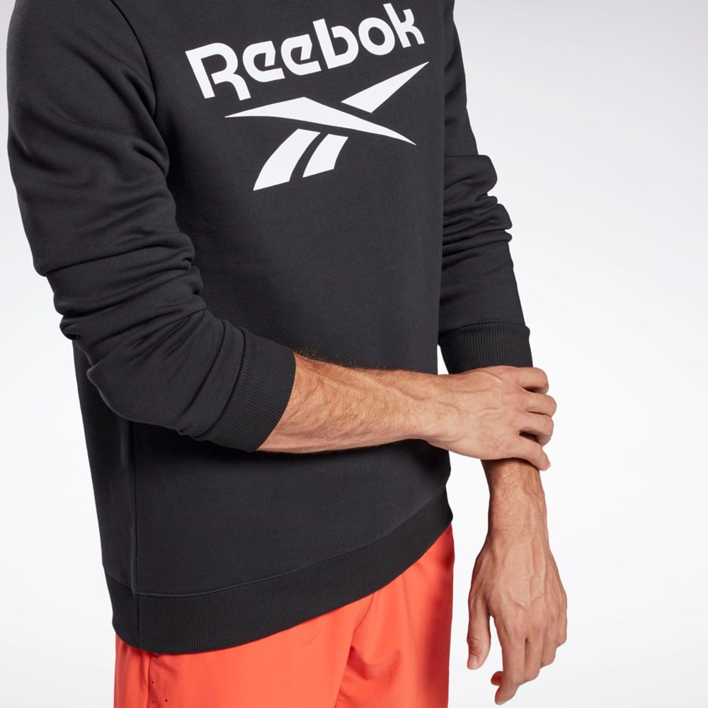 Reebok Reebok Identity Fleece Crew Sweatshirt Čierne Biele | AFING7210