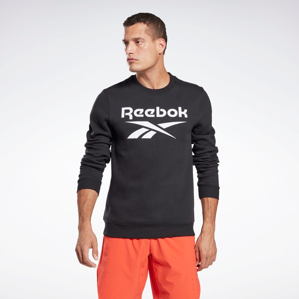 Reebok Reebok Identity Fleece Crew Sweatshirt Čierne Biele | AFING7210