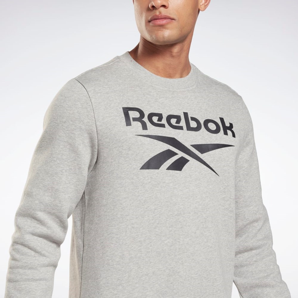 Reebok Reebok Identity Fleece Crew Sweatshirt Siva Čierne | CNGWS1928