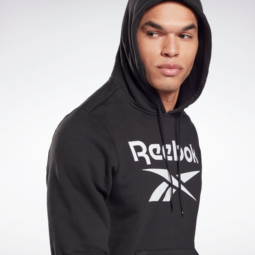 Reebok Reebok Identity Fleece Hoodie Čierne Biele | MNXQG2147