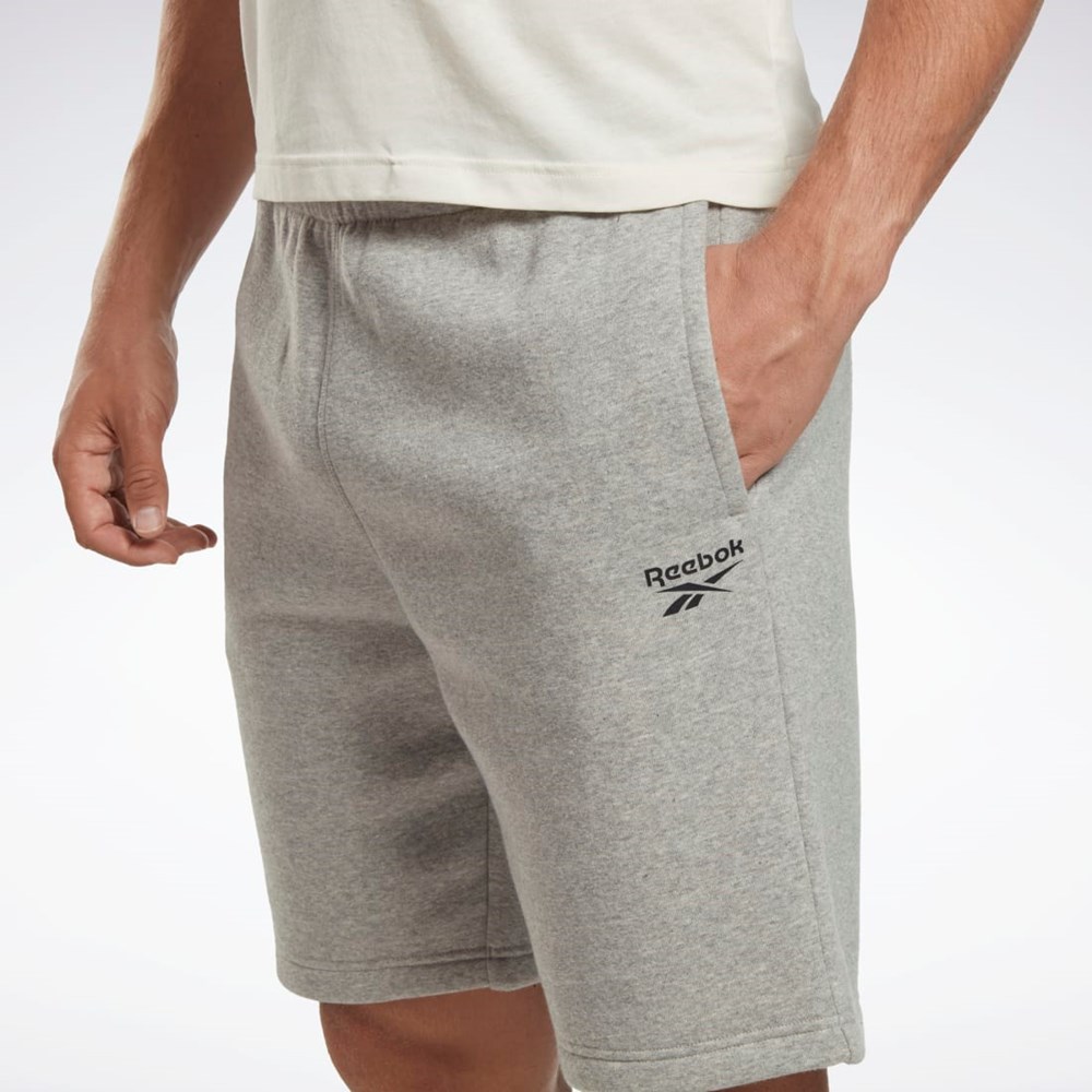 Reebok Reebok Identity Fleece Shorts Siva | UIMOZ7029